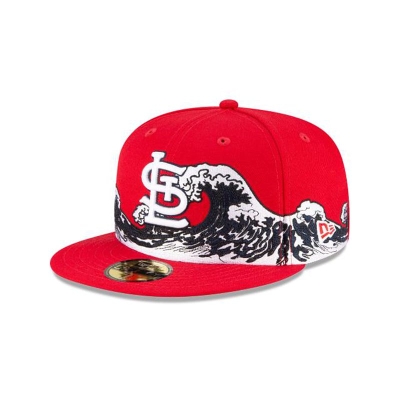 Red St. Louis Cardinals Hat - New Era MLB Wave 59FIFTY Fitted Caps USA5687419